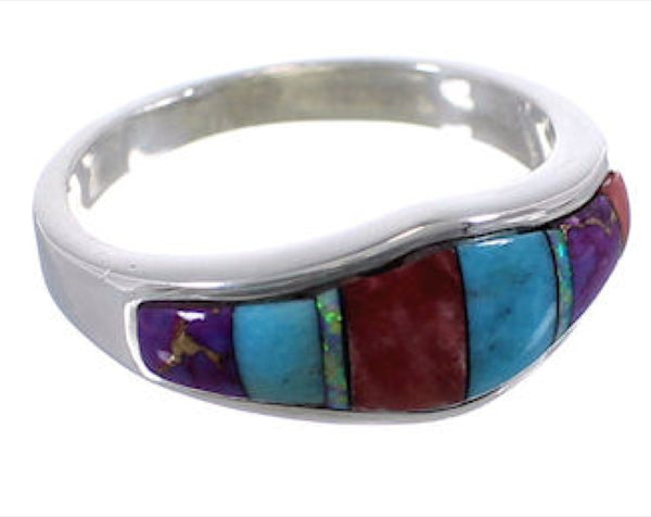 Multicolor Genuine Sterling Silver Ring Size 7-1/2 TX38205